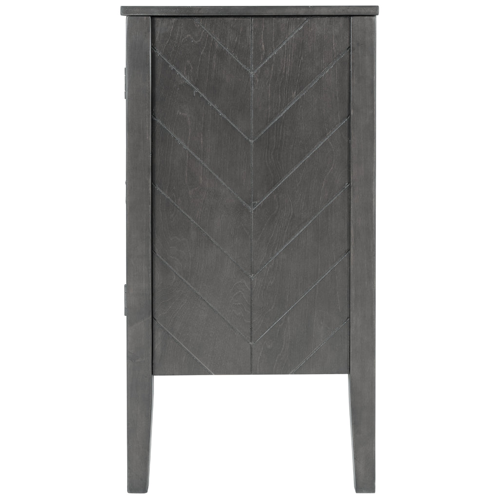 Dim Gray Accent Storage Cabinet Wooden Cabinet with Adjustable Shelf, Antique Gray Modern Sideboard for Entryway, Living Room, Bedroom