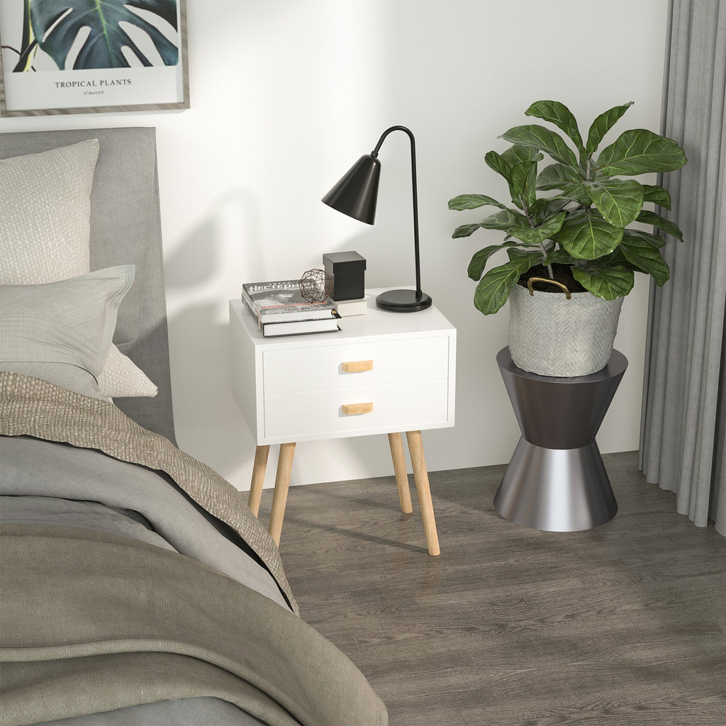 Light Slate Gray Removable drawers Night Stand with Wood Legs