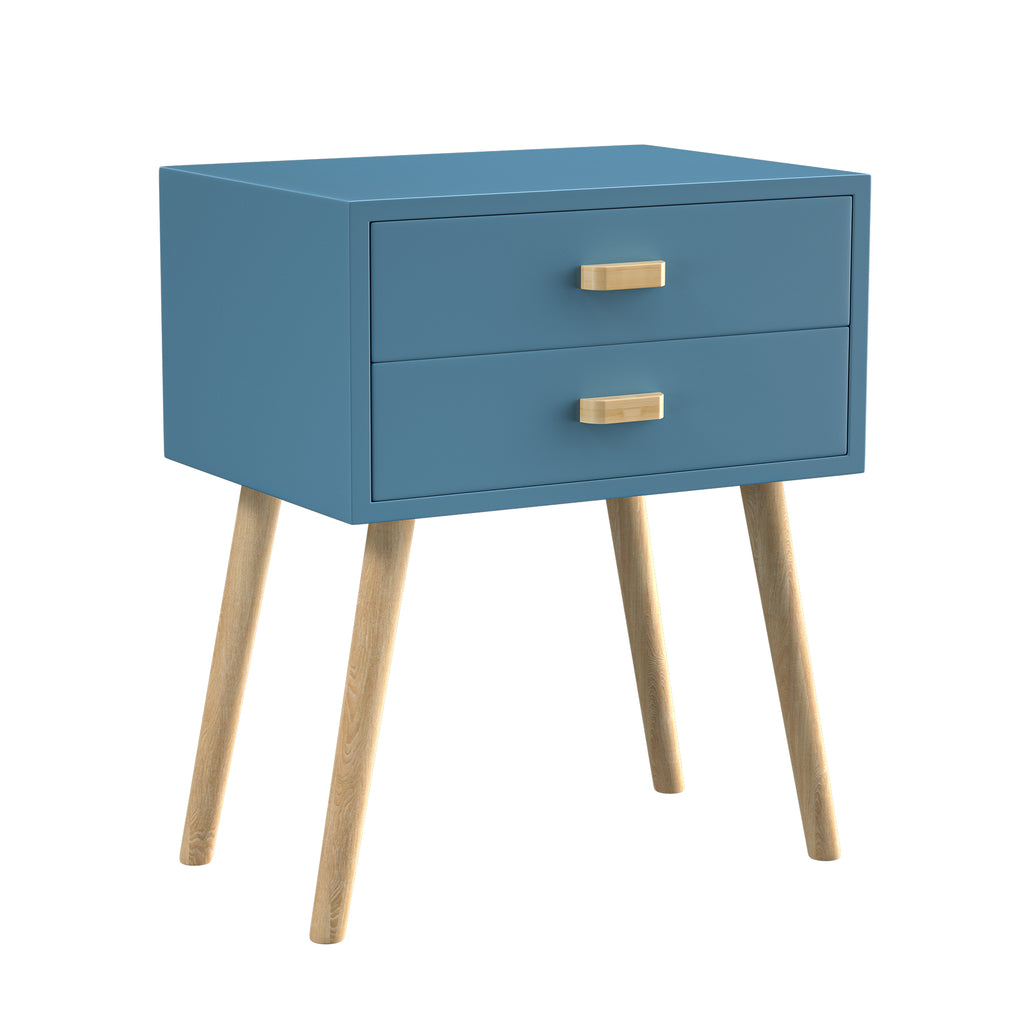 Slate Gray Removable drawers Night Stand with Wood Legs