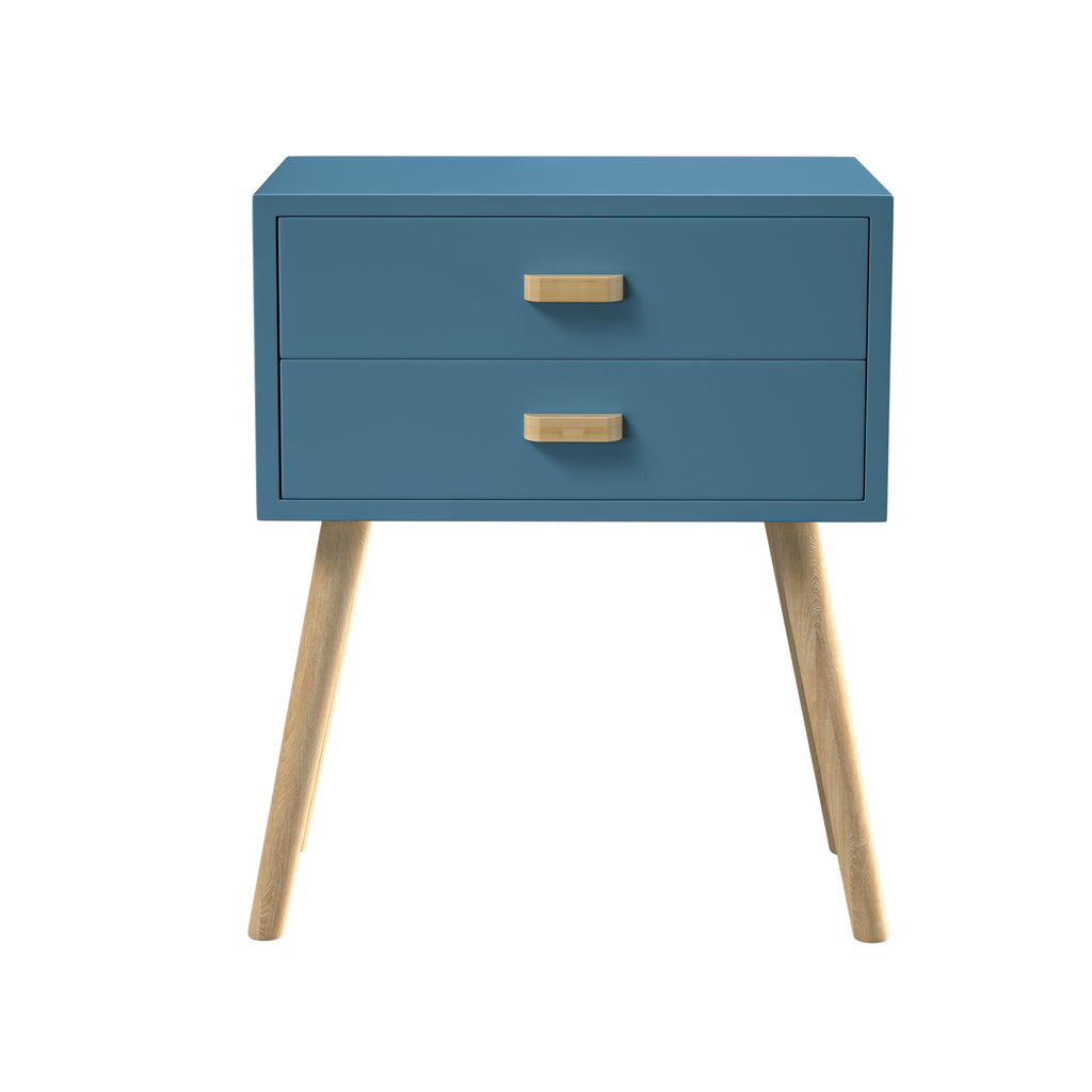 Dim Gray Removable drawers Night Stand with Wood Legs