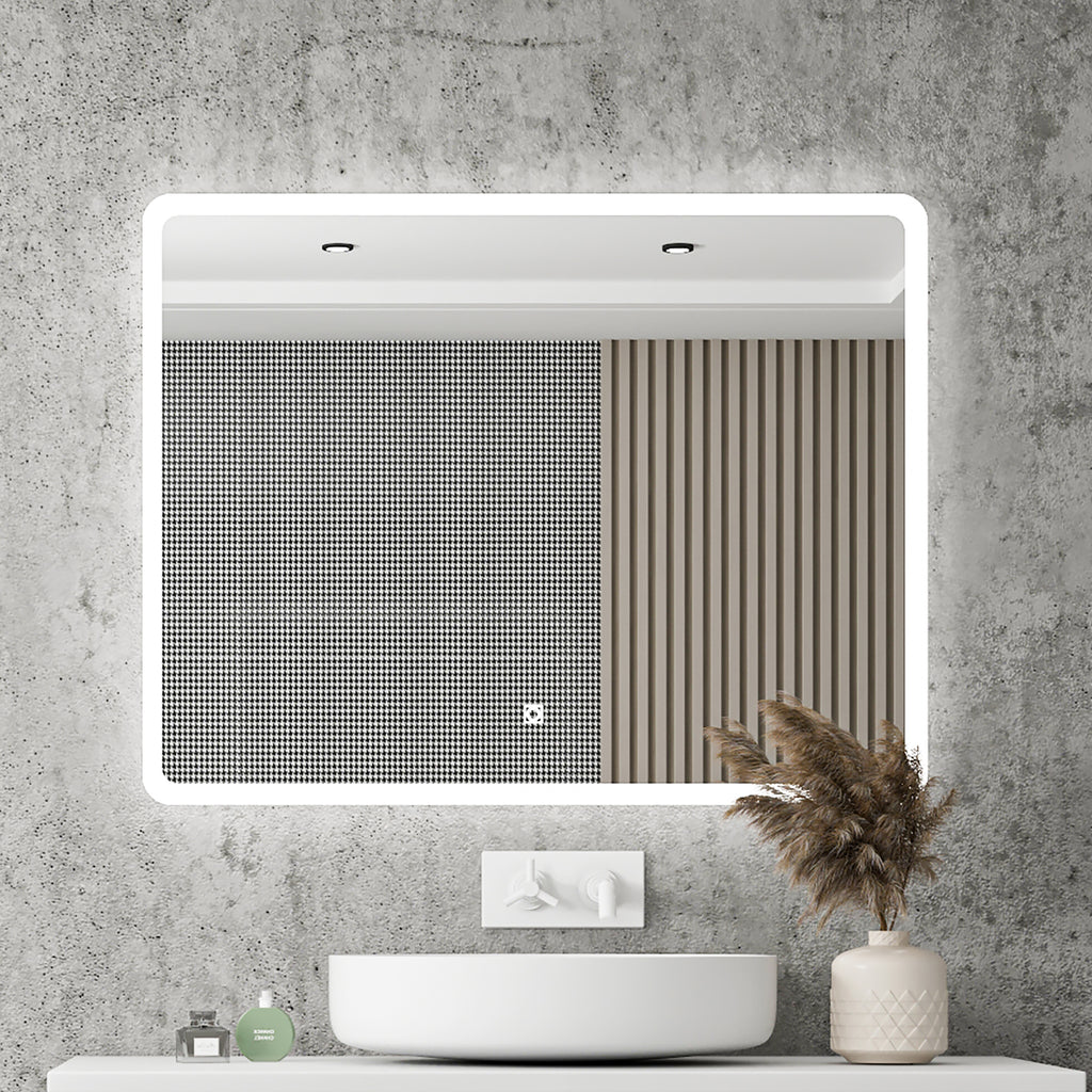 Slate Gray Bathroom Vanity LED Lighted Mirror