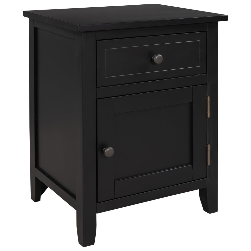 Dark Slate Gray End Table Solid Wood with 1 Drawer