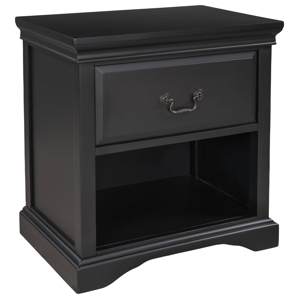 Dark Slate Gray 1 Drawer End Table Solid Wood, Traditional Design