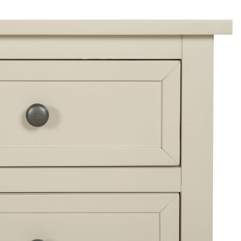 Gray 3-Drawer End Table Storage Wood Cabinet /Solid Wood Frame