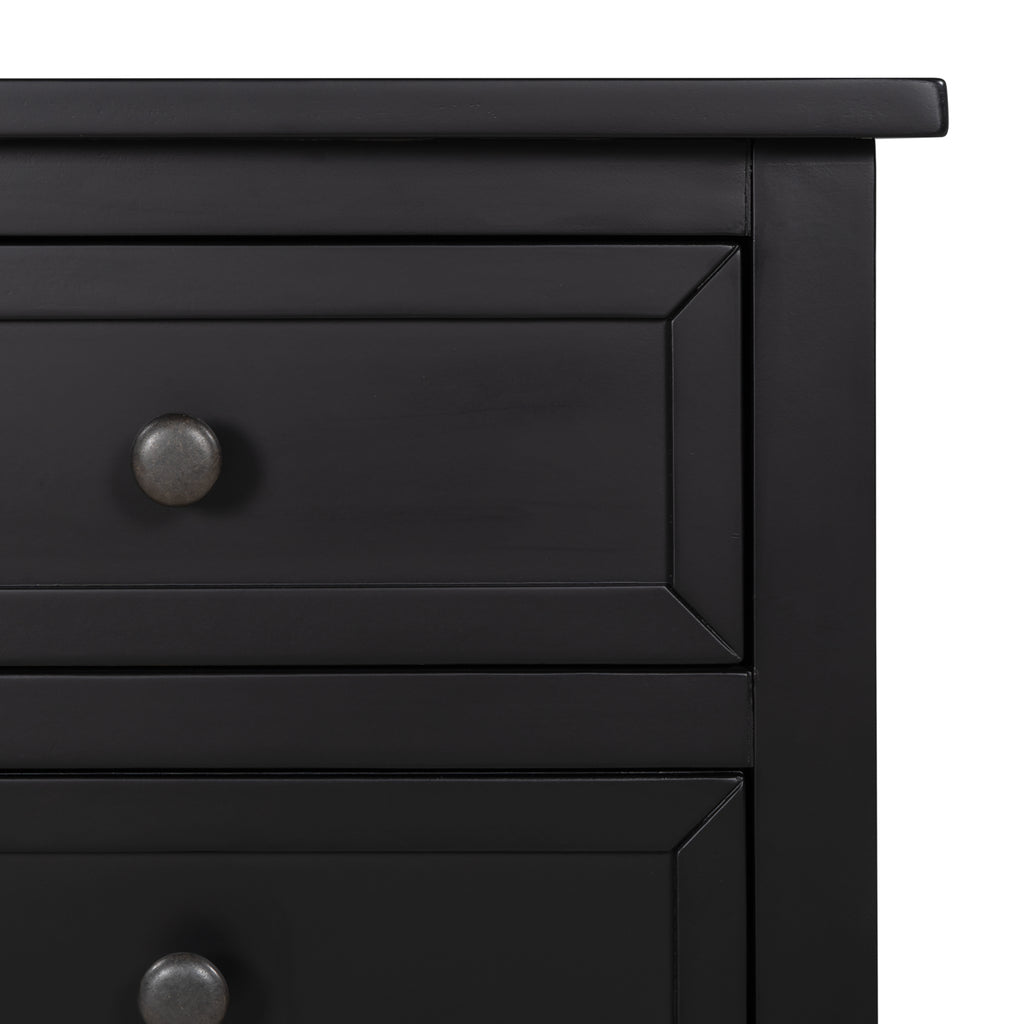 Dark Slate Gray 3-Drawer End Table Storage Wood Cabinet /Solid Wood Frame
