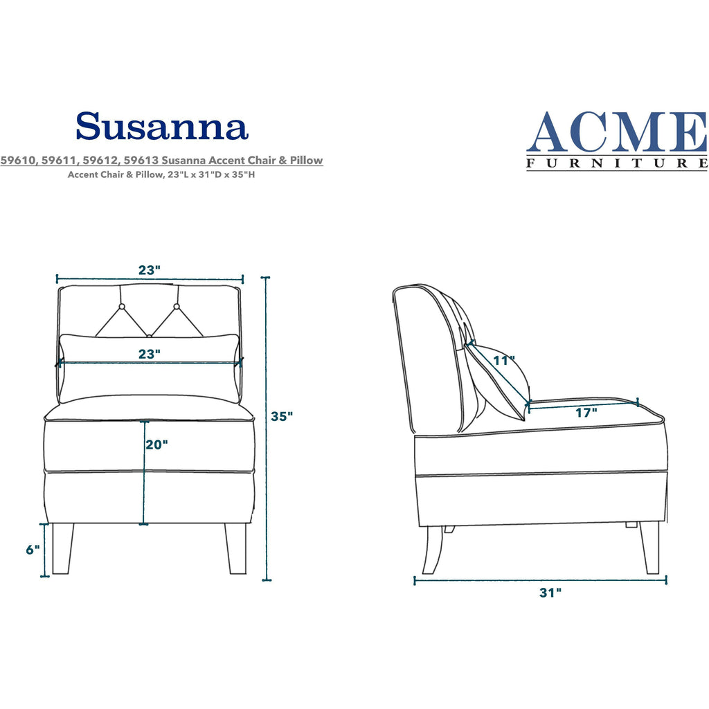 Dark Slate Gray Susanna Accent Chair & Pillow in Cream Linen