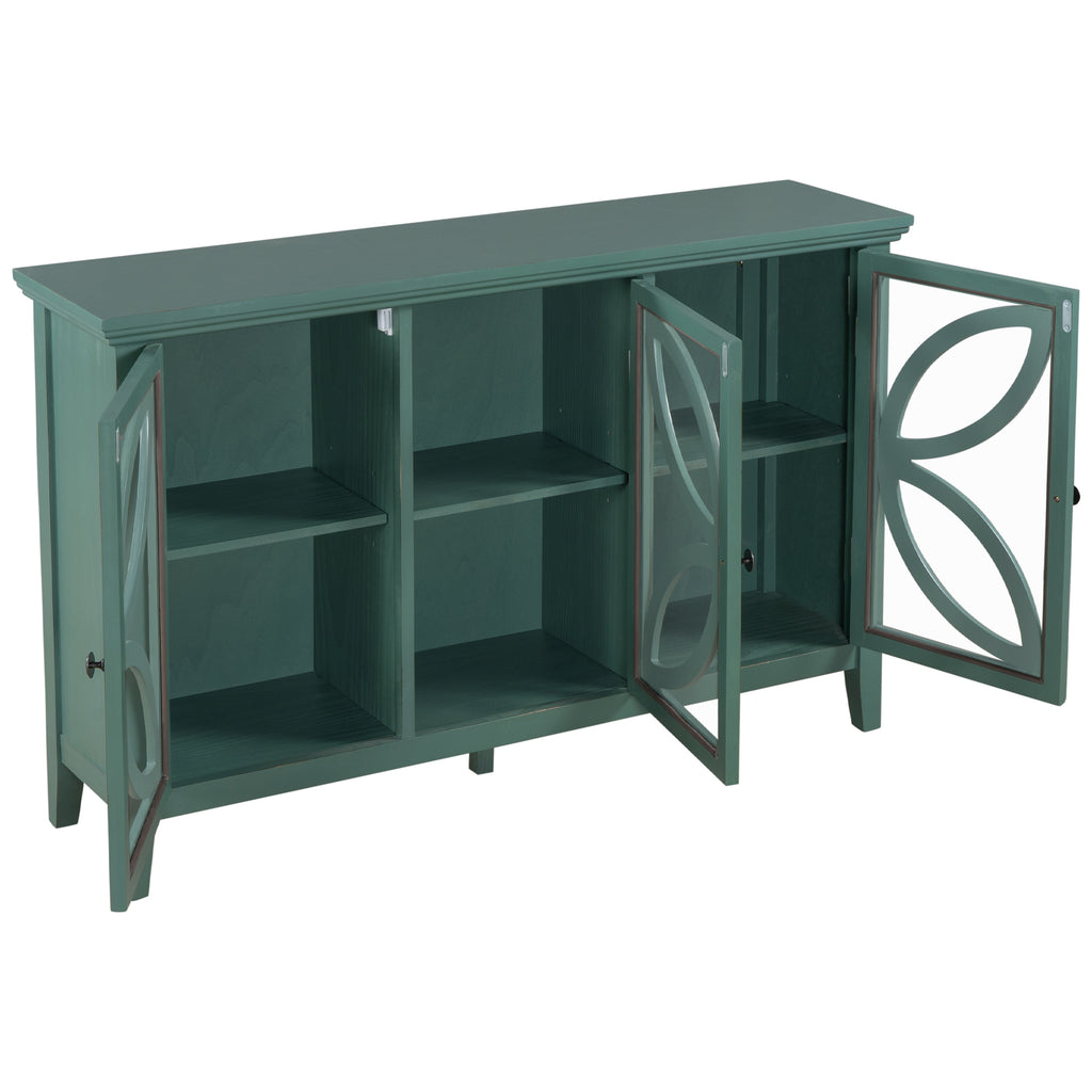Dark Slate Gray Accent Storage Cabinet Wooden Cabinet with Adjustable Shelf, Modern Sideboard for Entryway, Living Room, Bedroom