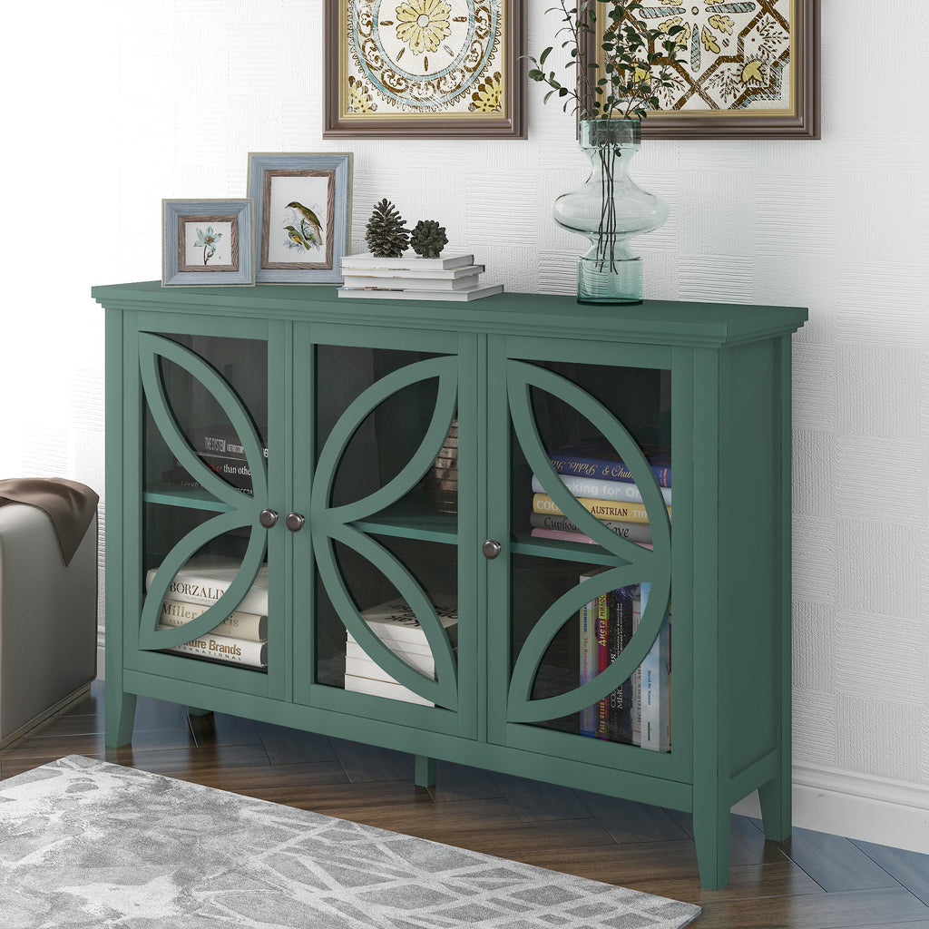 Dark Slate Gray Accent Storage Cabinet Wooden Cabinet with Adjustable Shelf, Modern Sideboard for Entryway, Living Room, Bedroom