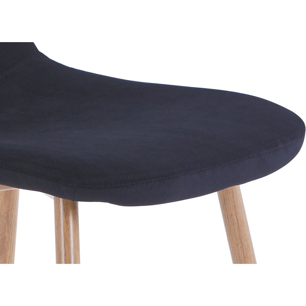 Dark Slate Gray 4 Counts - Velvet Dining Chair Modern Style with Wood Legs