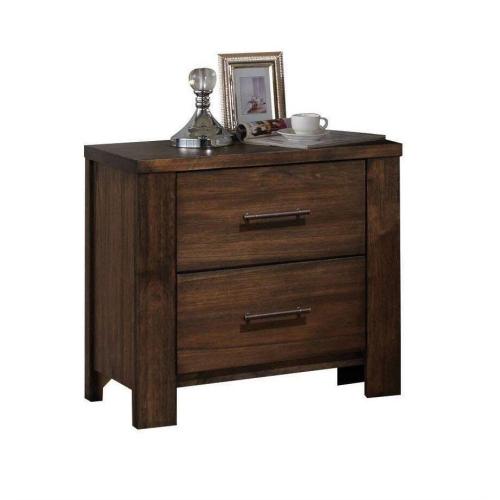 Dark Slate Gray Wooden End Table Side Table Bedroom Nightstand With Two Drawers in Oak