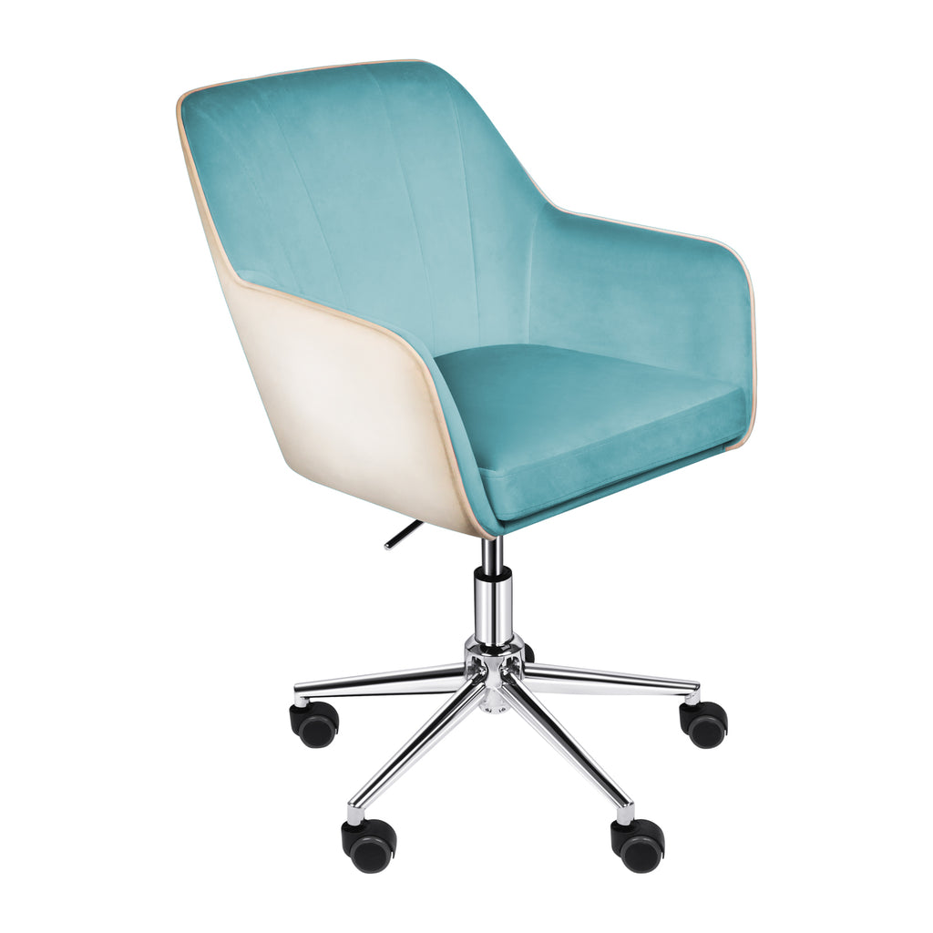 Cadet Blue Modern Vanity  Desk Chair Upholstered Adjustable Swivel