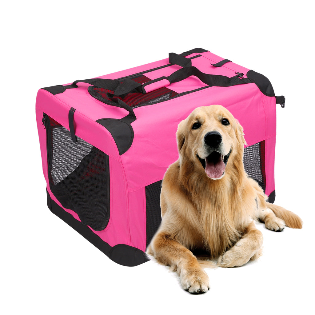 Hot Pink Portable Crates Cage Metal Frame Carrier Heavy Duty