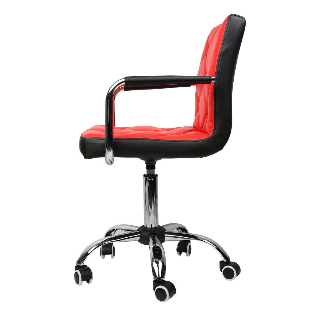 Tomato Comfortable Mid Back Modern Adjustable Swivel Home Office Chair Desk Chair Computer Chair w/Armrest Multi Color