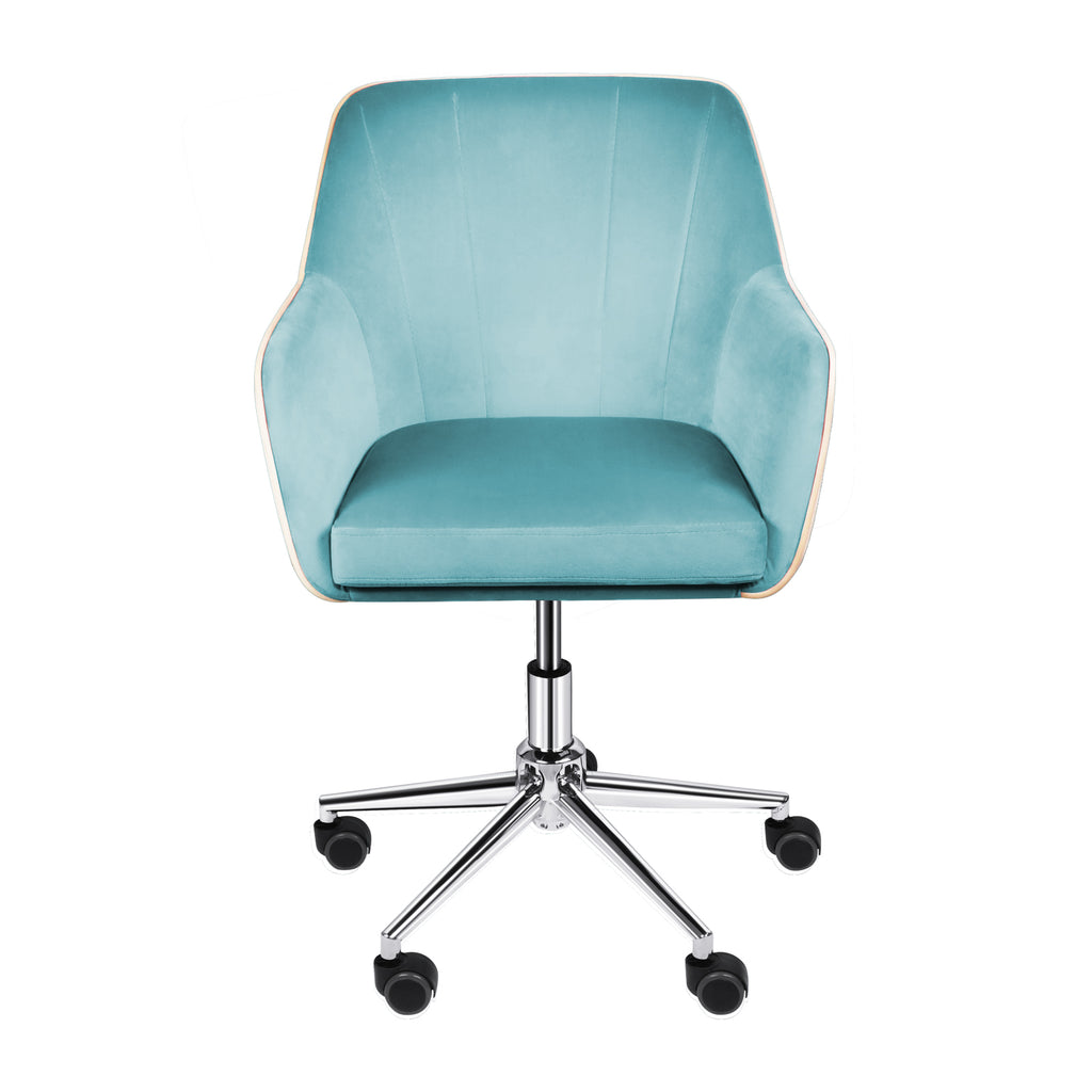 Light Steel Blue Modern Vanity  Desk Chair Upholstered Adjustable Swivel