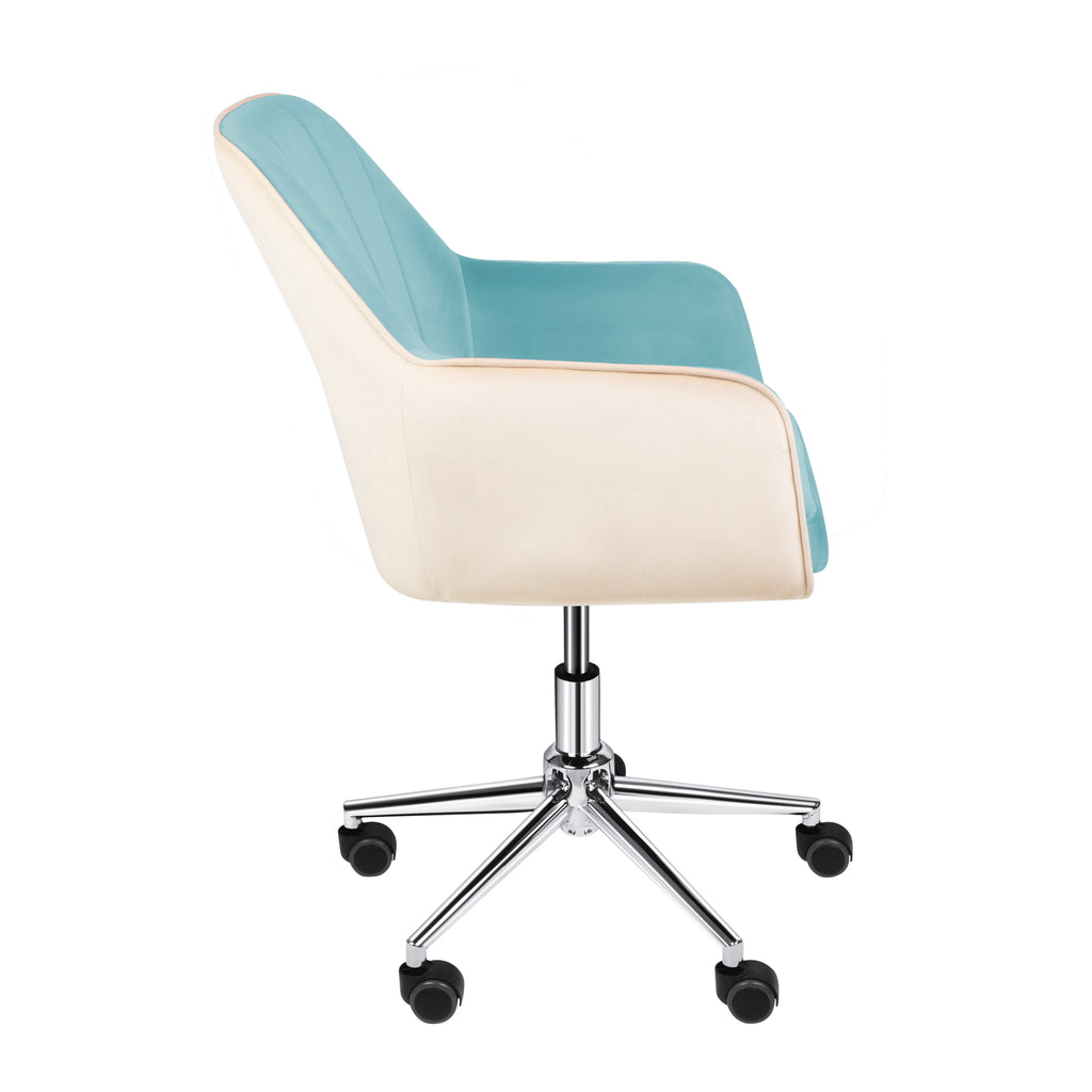 Antique White Modern Vanity  Desk Chair Upholstered Adjustable Swivel