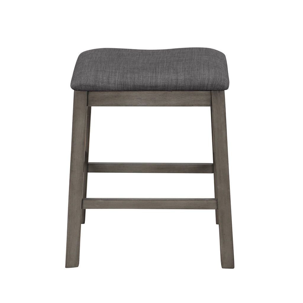 3 Counts - Square Dining Table with Padded Stools, Table Set with Storage Shelf Dark Gray - Stool
