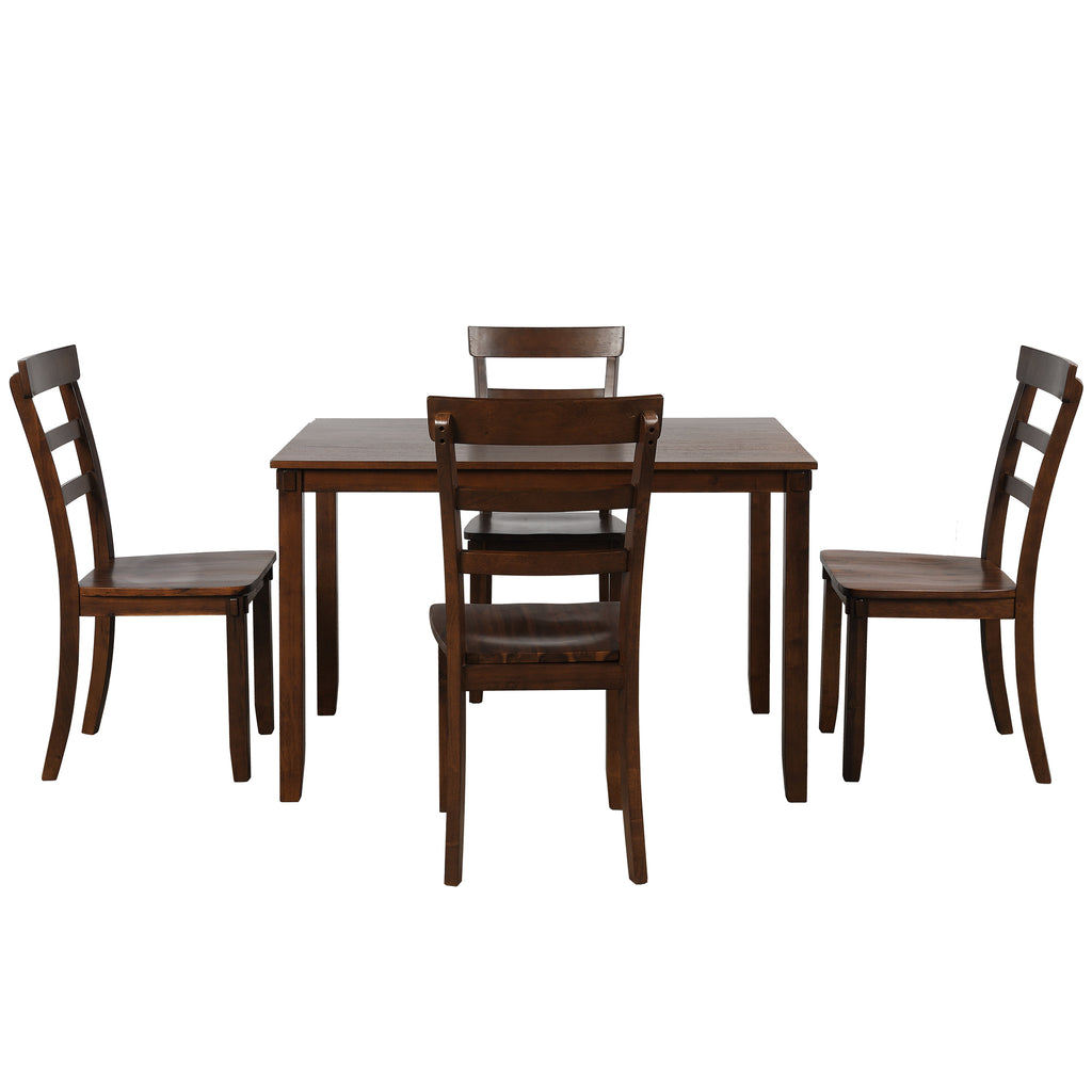 Dark Slate Gray 5 Counts - Kitchen Dining Table Set Wood Table and Chairs Set ST000011