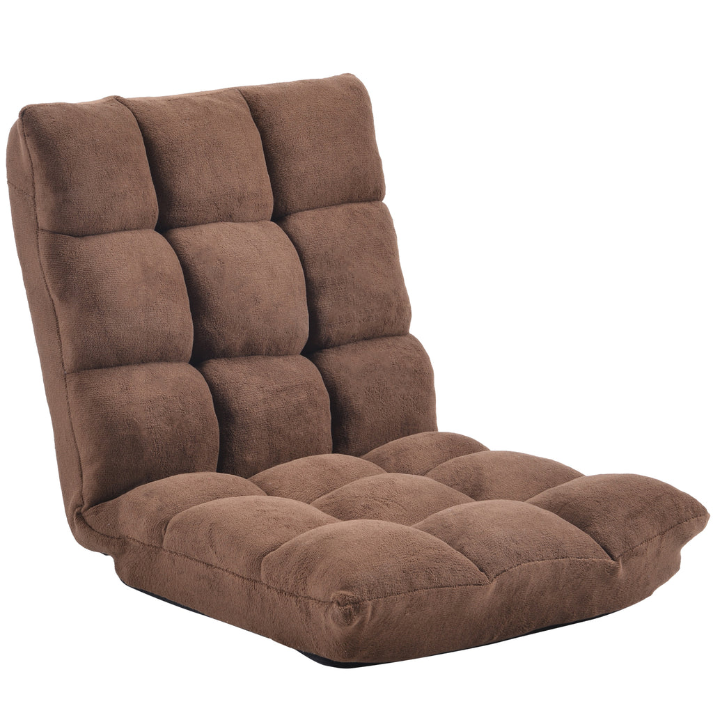 Dim Gray Fabric Upholstered Folding Lazy Sofa Chair Floor Sofa Chair Five Angle Adjustable