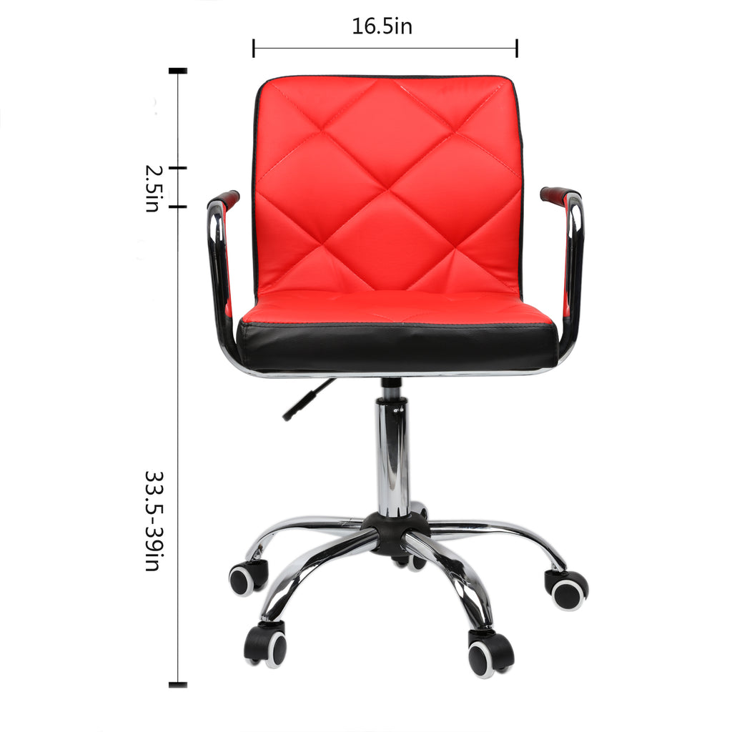 Orange Red Comfortable Mid Back Modern Adjustable Swivel Home Office Chair Desk Chair Computer Chair w/Armrest Multi Color