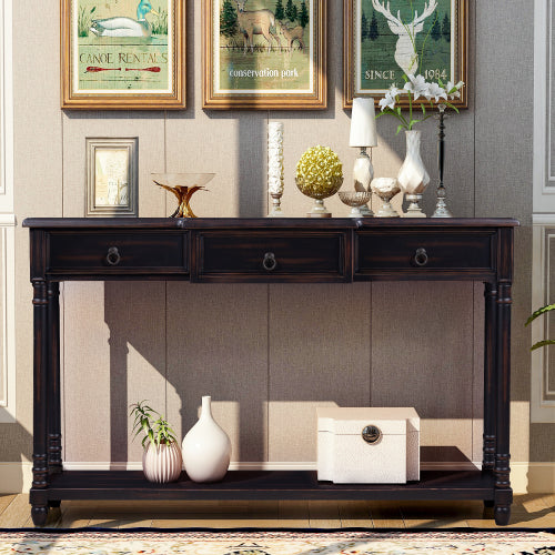 Dim Gray Luxurious Exquisite Console Table  with Drawers