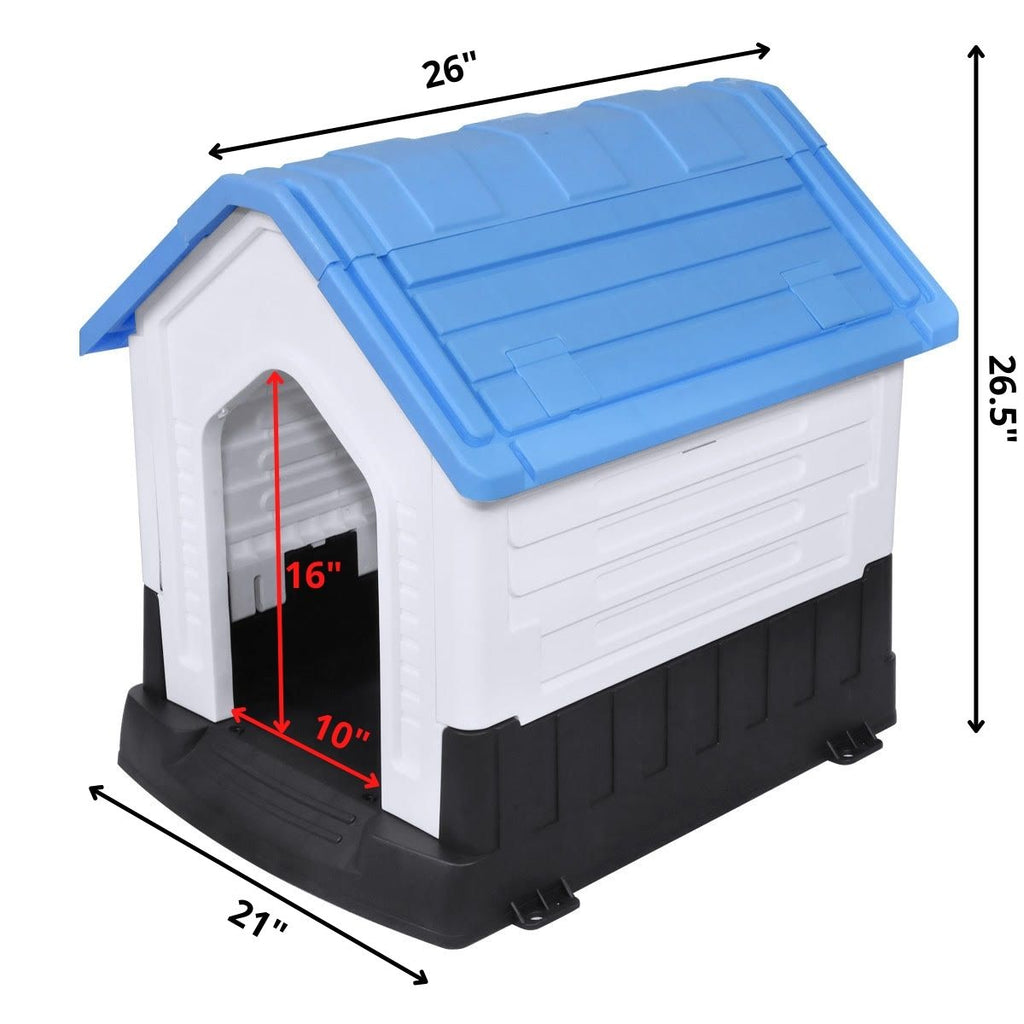 Cornflower Blue Up to 30lb,Plastic Dog Puppy House 26 .5 H Inch(Pink/Blue)