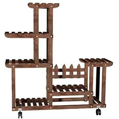 wine rack plant stand Pine Wood Plant Stand, Plant Display Rack, Multi Tier Plant Shelves, I – BringHome Furniture