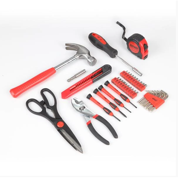 Light Coral 39 Pieces Household Hand Tool Kit With Toolbox