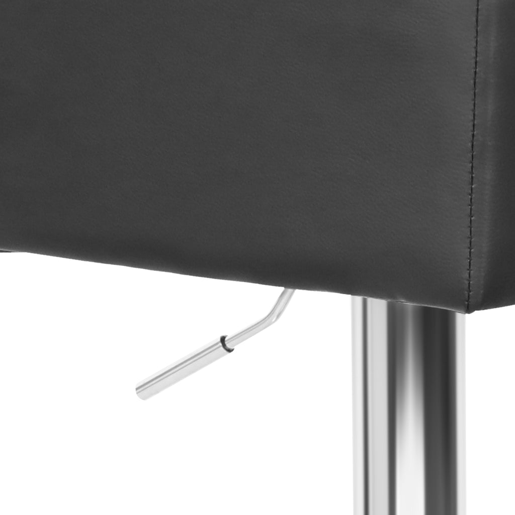 Bar Stool Cube PU Leather Height Adjustable Chair Pub Stool Black - Adjustable Height