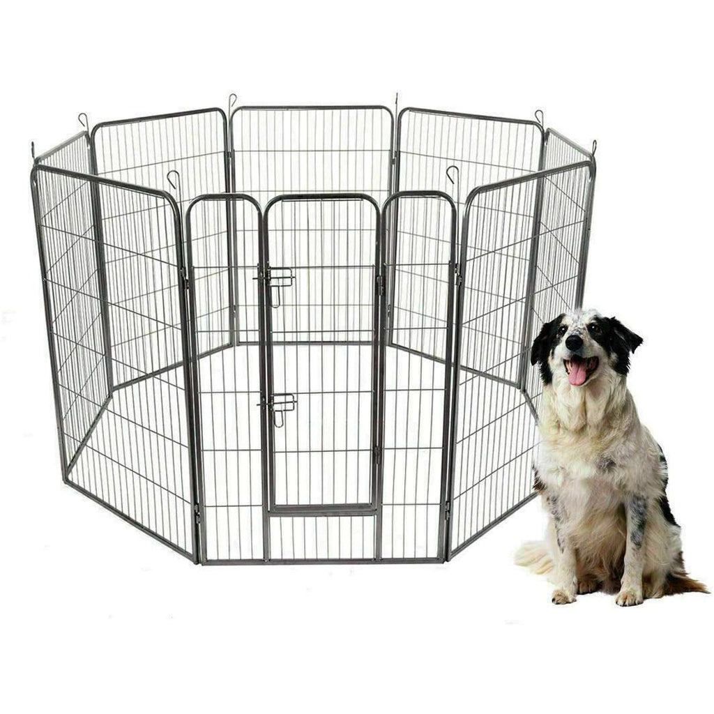 Lavender Heavy Duty Iron Panels Foldable Metal Dog Fence - Gate Crate Kennel - Cage Pet Playpen(4 Size)