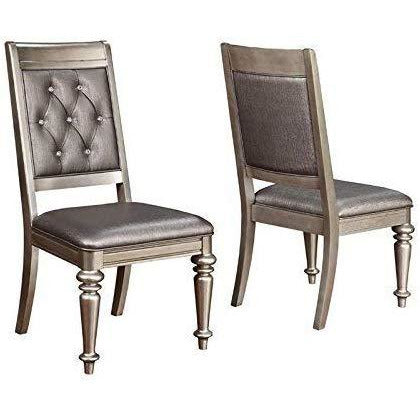 Dim Gray Coaster 106472 | 2-Count Crystal Buttons Open Back Side Chairs With Cushioned Seating