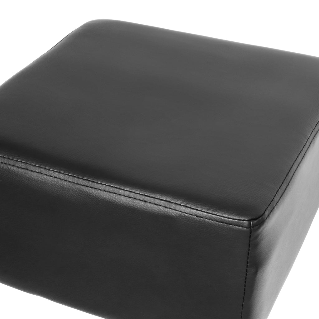 Bar Stool Cube PU Leather Height Adjustable Chair Pub Stool Black - Seat