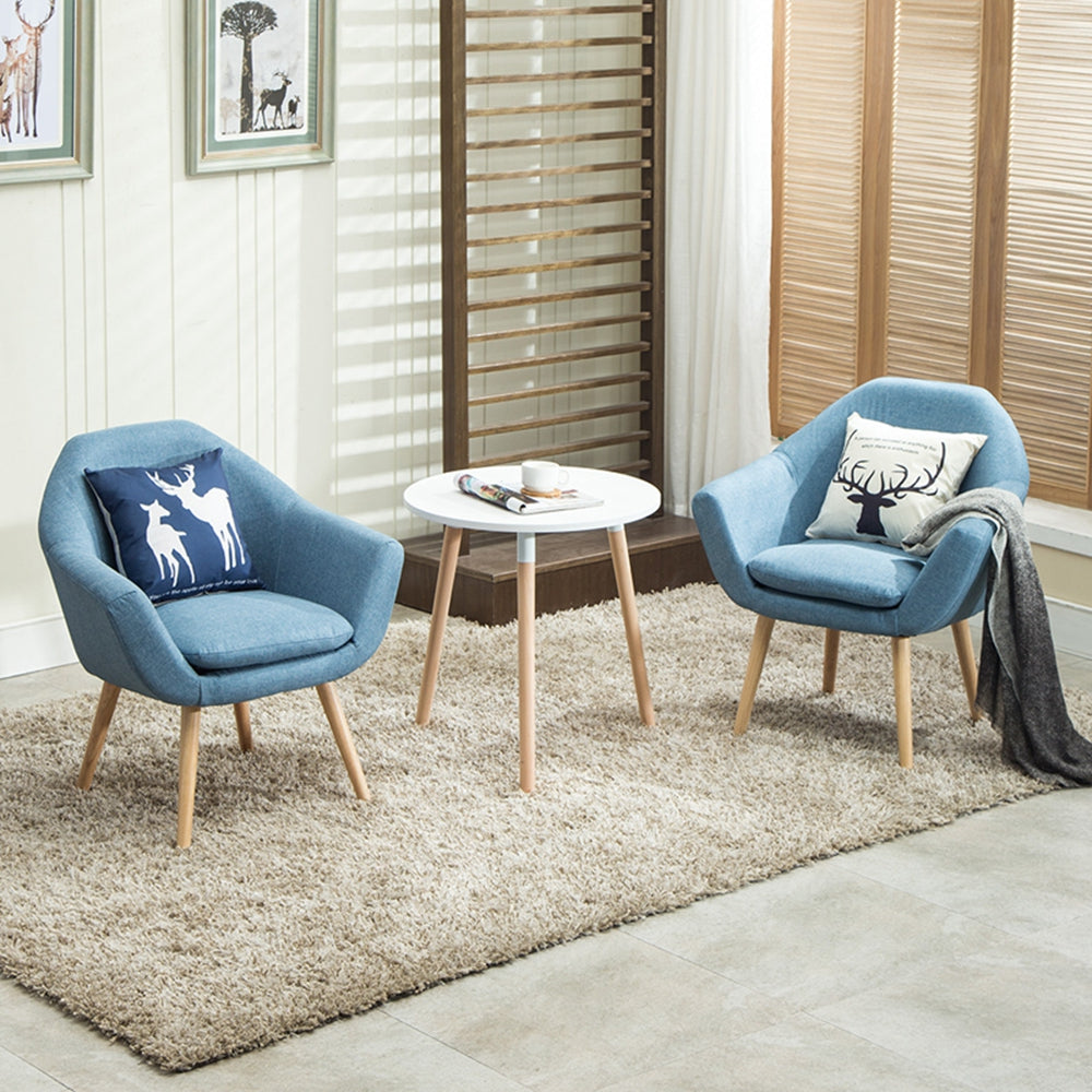legant Upholstered Fabric Club Chair Accent Chair Set Of 2 Blue