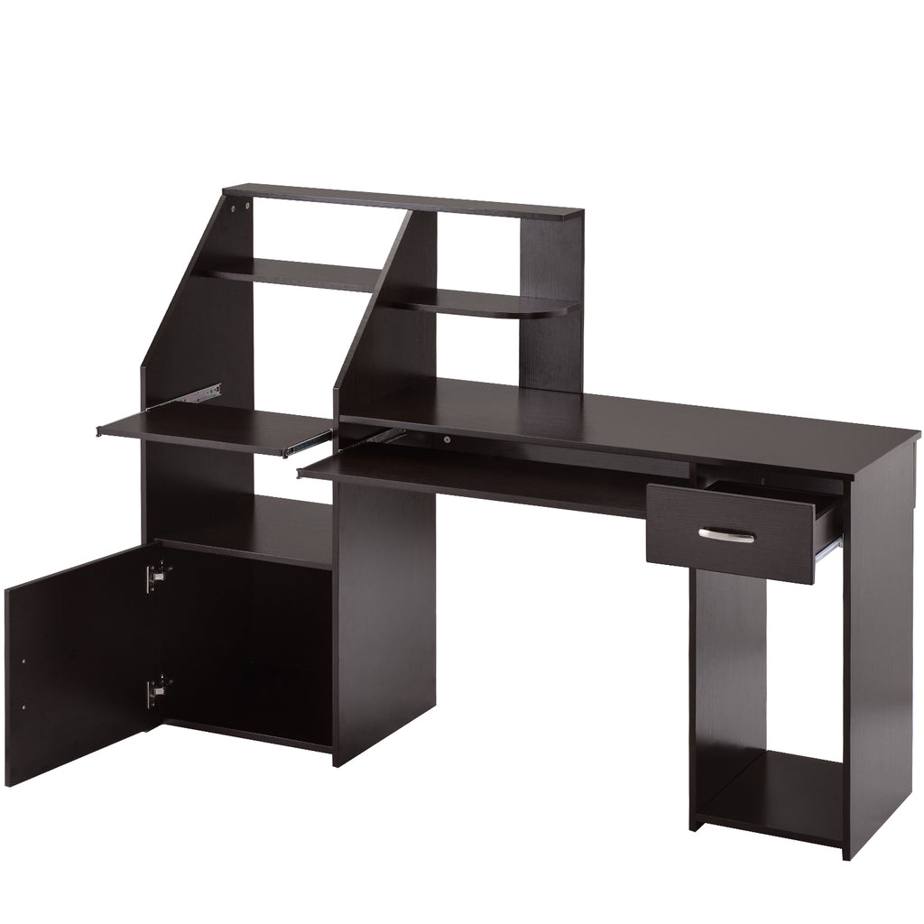 Dim Gray Multi-Functions Computer Desk with Cabinet Home Office