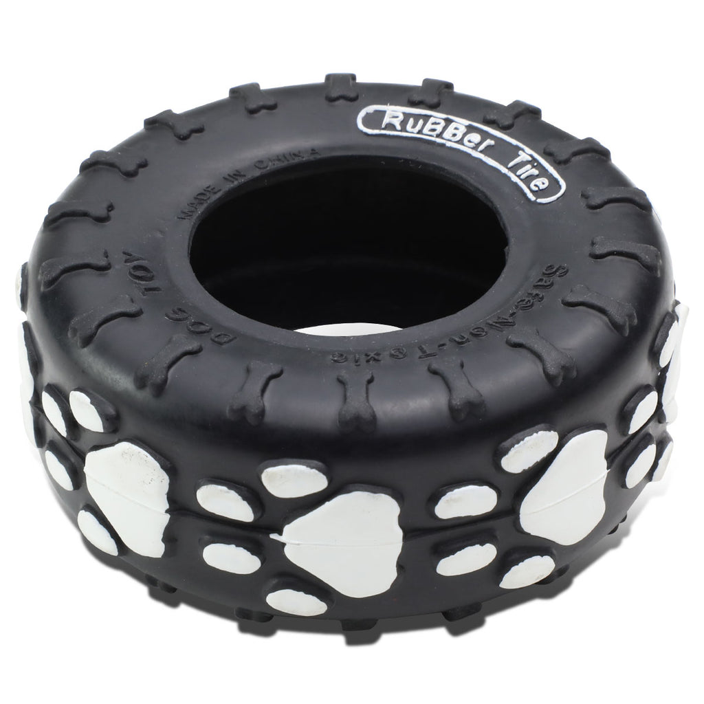 Black Rubber Tire Biter Chew Toy Set