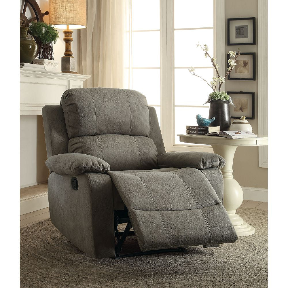 Recliner (Motion) in Gray Polished Microfiber