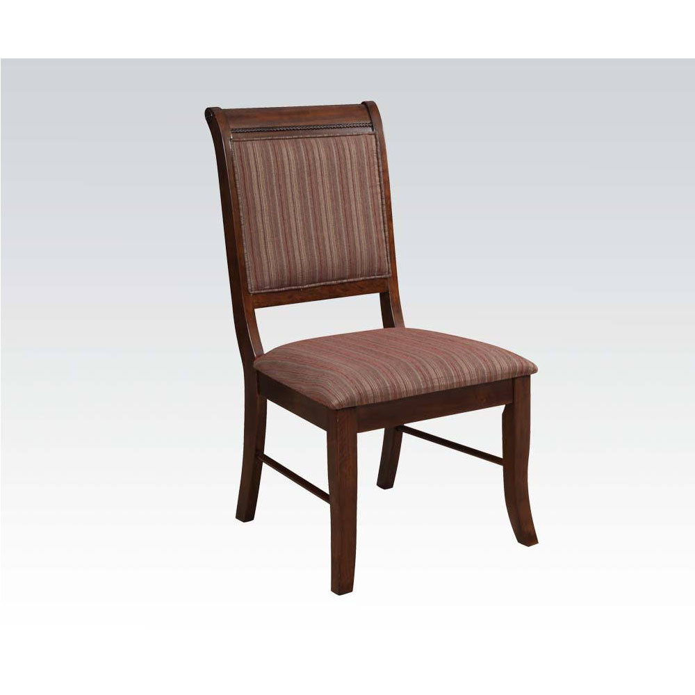 Dim Gray Padded Seat & Back Dining Side Chairs w/Wooden Cabriole Leg in Fabric & Espresso - Set Of 2 BH60683