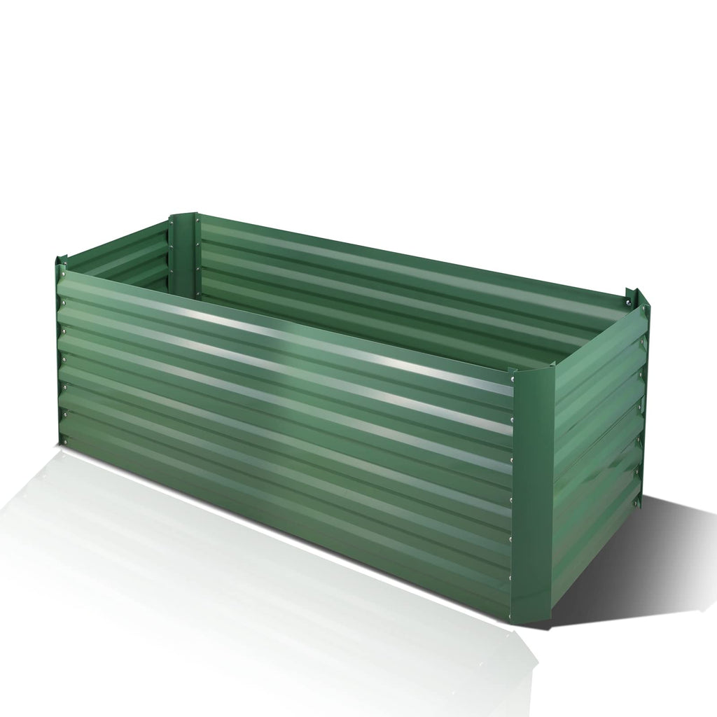 Dim Gray 70.9" L Outdoor Metal Raised Garden Bed Vegetable Planter Box for Vegetables, Flowers, Herbs, and Succulents Garden Bed Kit, Green