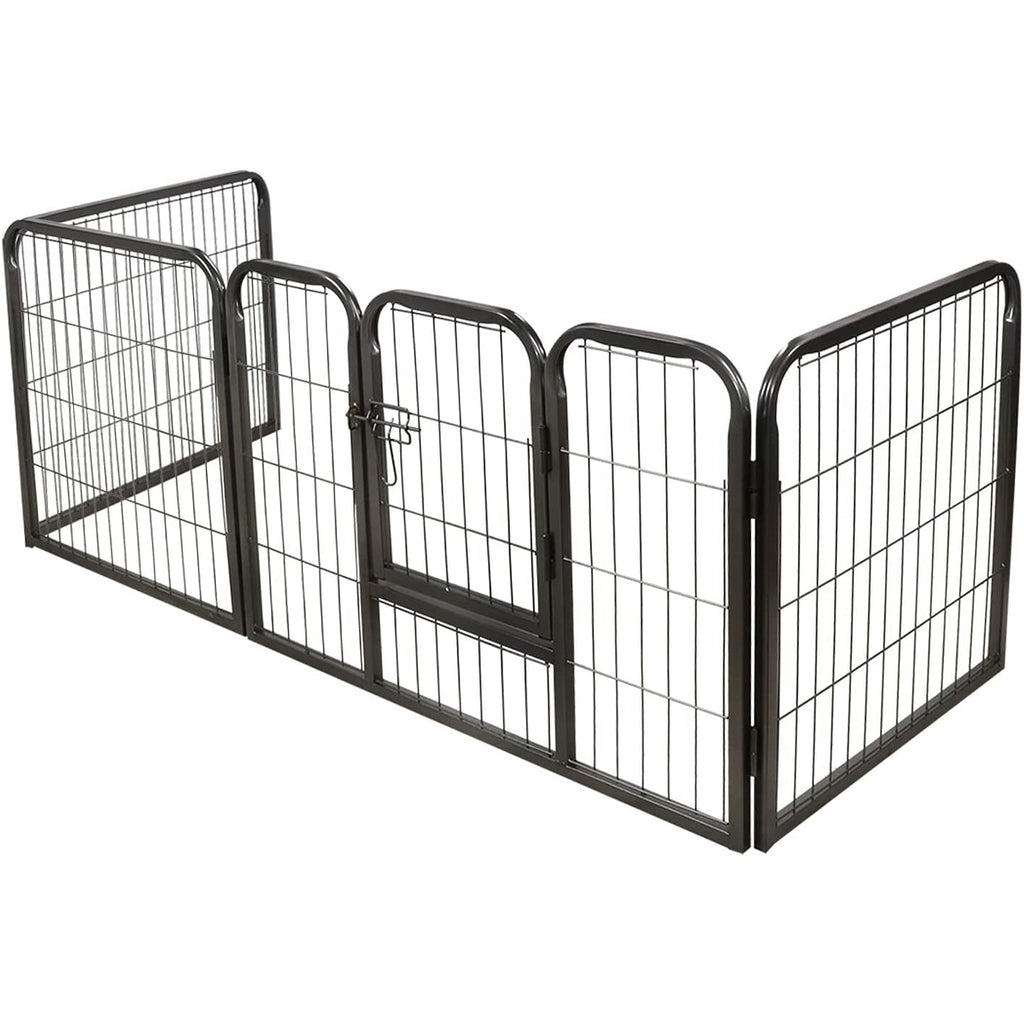 White Smoke 3 Iron Panels Foldable Metal Dog Kennel Indoor Outdoor Back or Front Yard Pet Puppy Fence Crate up to 10lbs