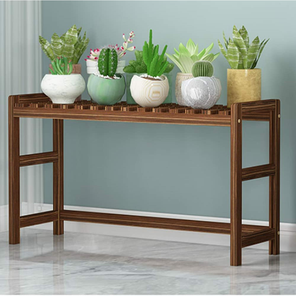 narrow indoor plant stand Set of 3 Pine Wood Plant Stand Cart Tier Step Tall Planters Flower Pot – BringHome Furniture