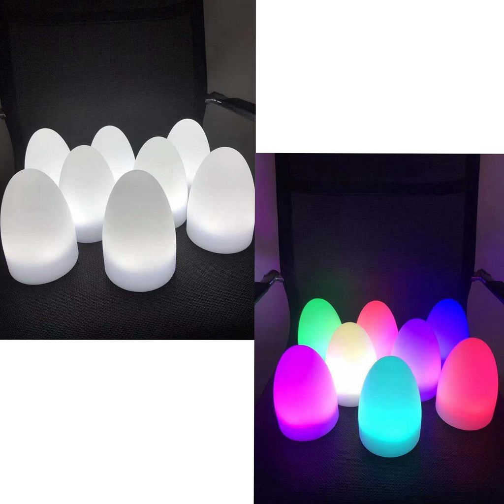 Dark Slate Gray Egg Shaped LED Table Lamp 16 Color Mode