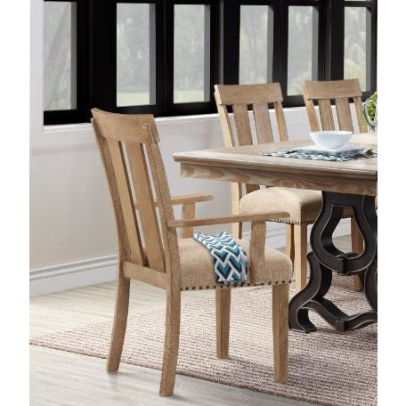 Dim Gray Set Of 2 - Nathaniel Arm Chair Fabric & Maple BH62333