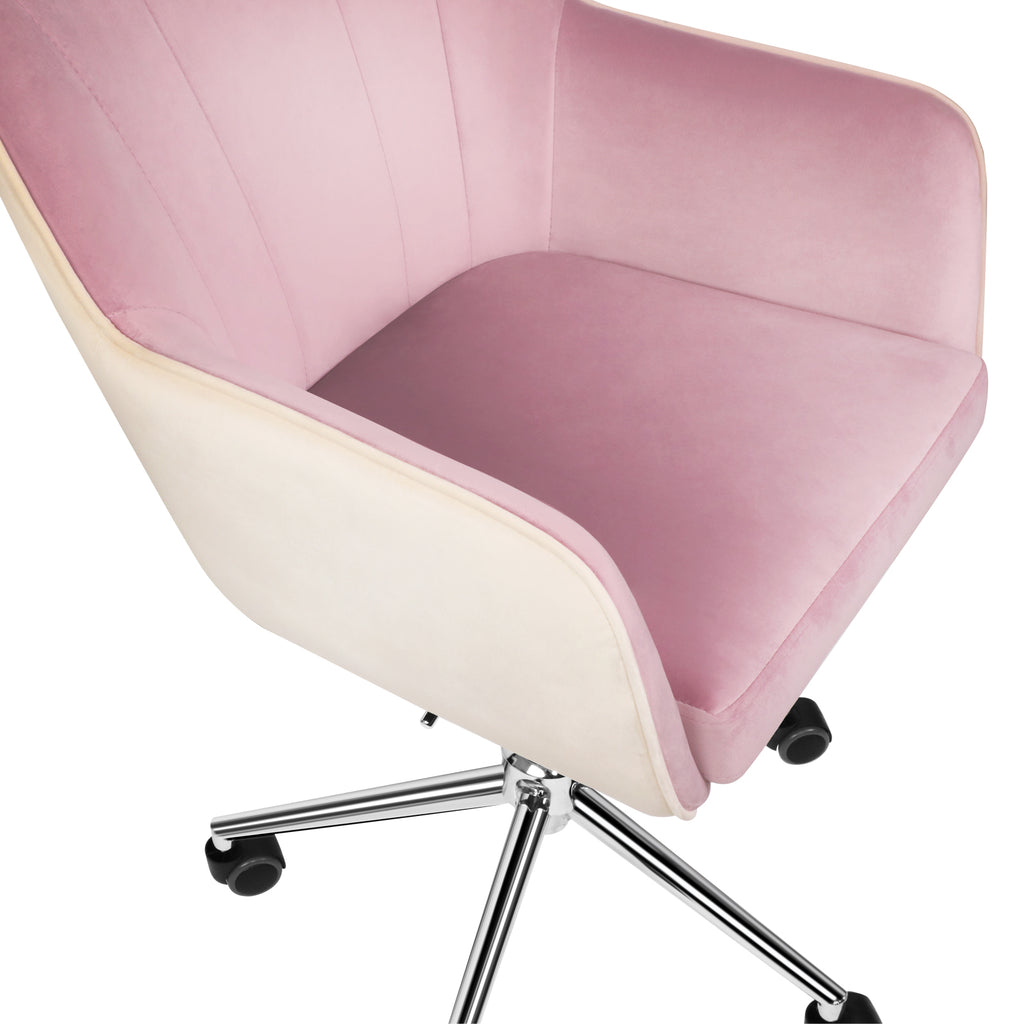 Rosy Brown Modern Vanity  Desk Chair Upholstered Adjustable Swivel