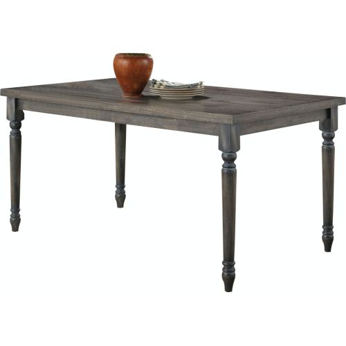 Dim Gray Contemporary Rectangular Wood Dining Table in Weathered Gray