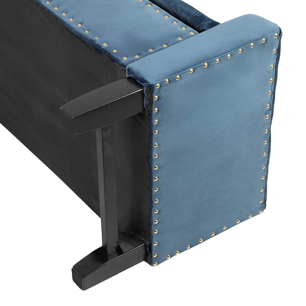 Slate Gray Microfiber Upholstered Accent Ottoman Bench (Pre-Assembly)
