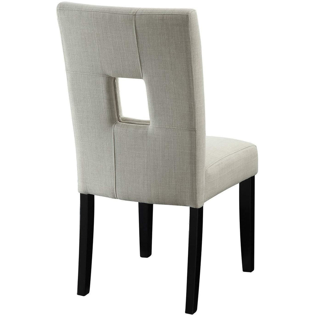 Upholstered Open Back Dining Side Chairs Beige And Black - 2 Count