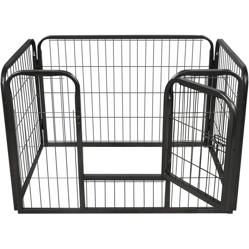 White Smoke 3 Iron Panels Foldable Metal Dog Kennel Indoor Outdoor Back or Front Yard Pet Puppy Fence Crate up to 10lbs
