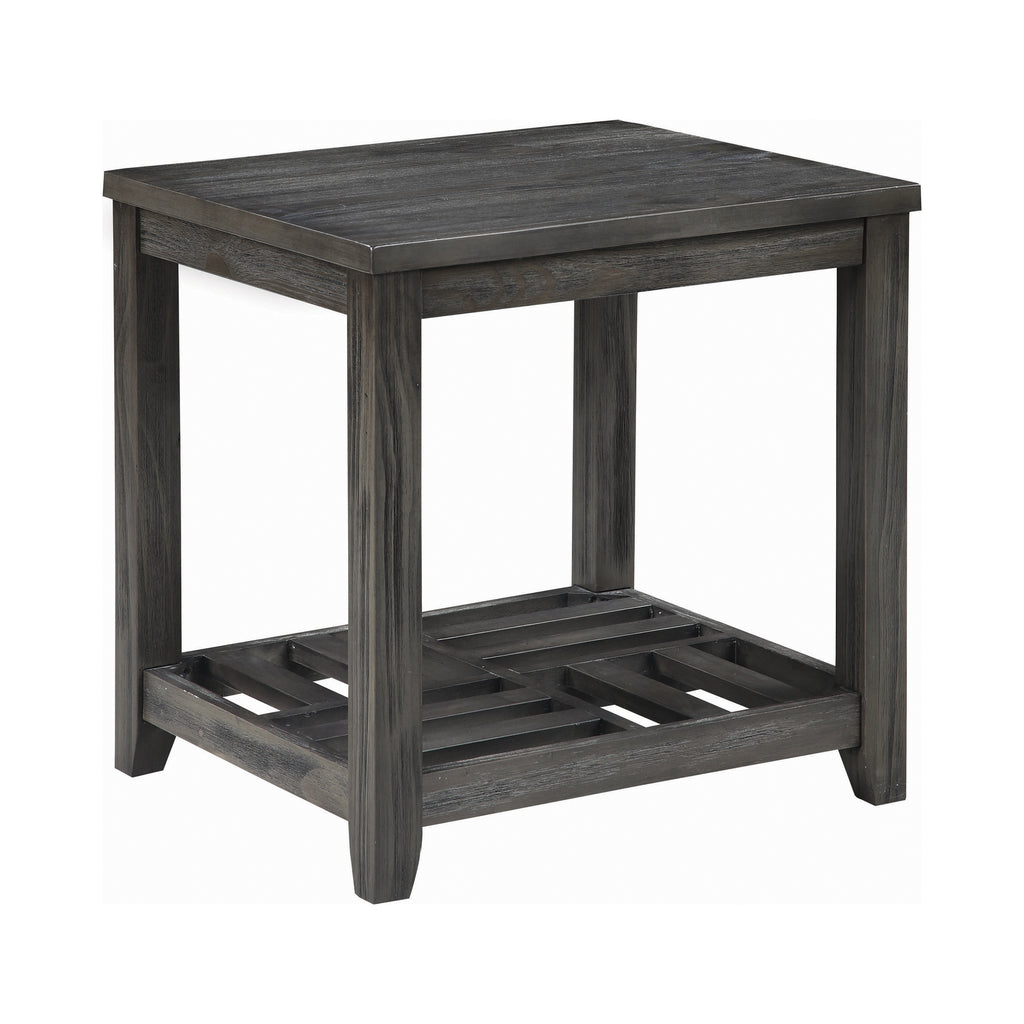 Dark Slate Gray Coaster -Shelf Rectangular End Table Bedside Nightstand(Grey)