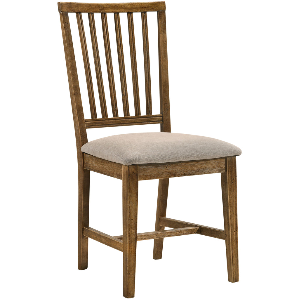 Dark Olive Green Wallace II Side Chair Tan Linen & Weathered Oak _ Set Of 2