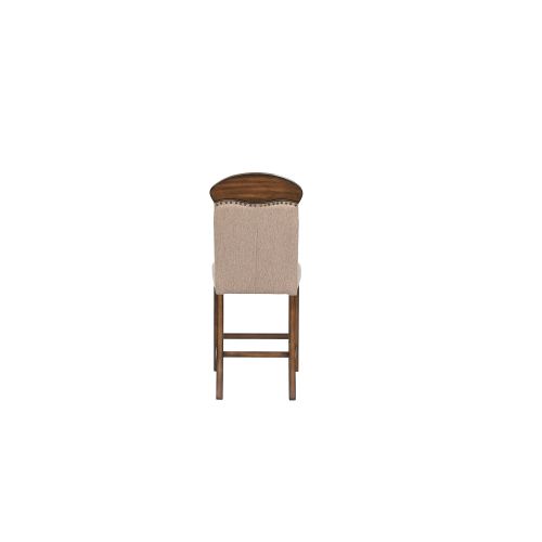 Rosy Brown 2"H- Maurice Counter Height Chair Linen & Oak, 2 Counts