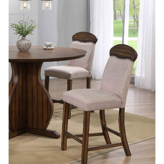 Armless Counter Height Chair Linen & Oak